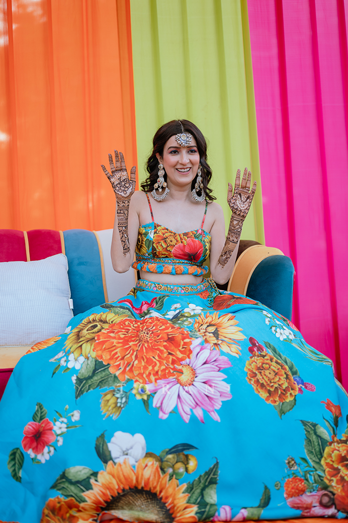 Shambhavi Dutta in our Custom Firoza Abani Lehenga Set