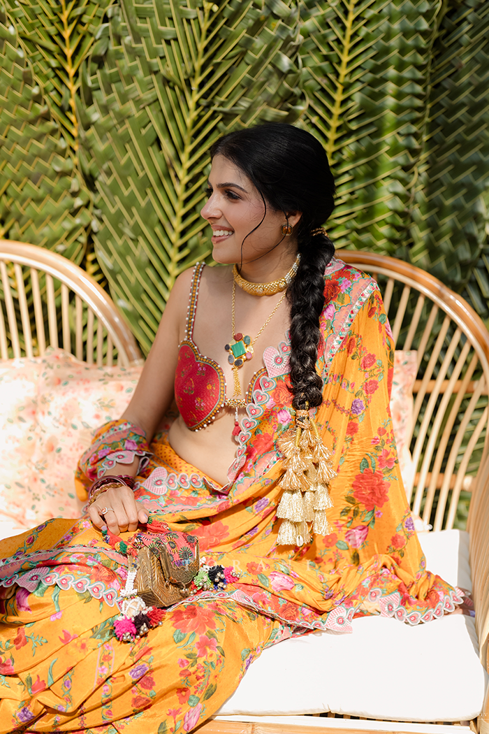 Shaneez in our Dil Seher Shrim Masha Saree Set