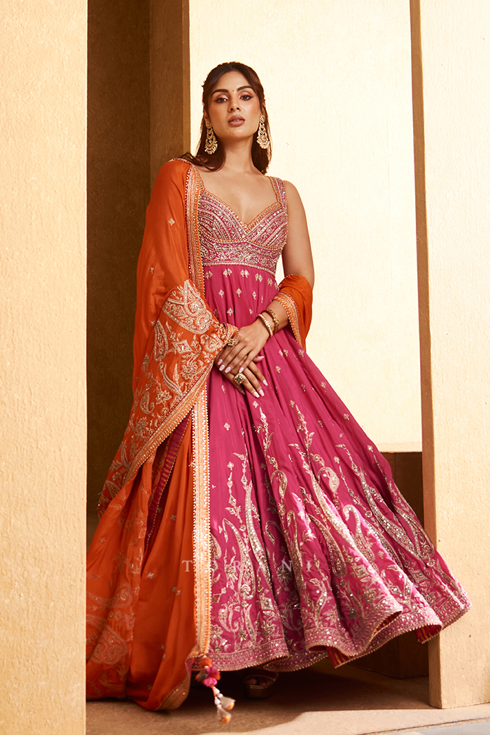 Samyuktha in our Padma Zohra Anarkali Set