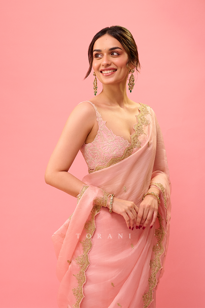 Manushi Chhillar in our Gulaban Nayantara Ziya Saree Set