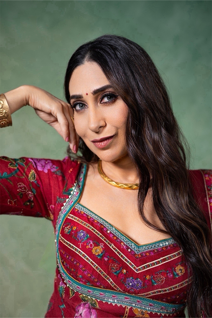Karisma Kapoor in our Dil Surkh Avora Lehenga Set