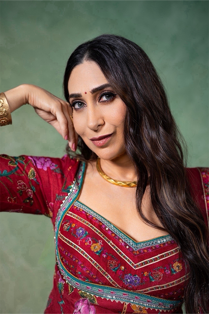 Karisma Kapoor in our Dil Surkh Avora Lehenga Set