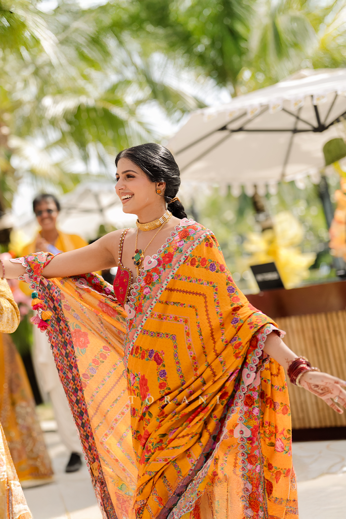 Shaneez in our Dil Seher Shrim Masha Saree Set