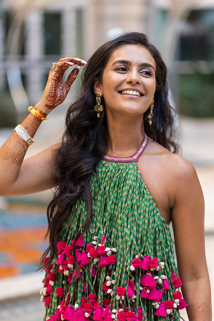 Diya in our Panna Ashwamedha Lehenga Set