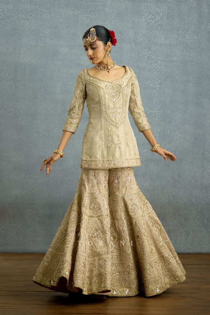 Zard Noor Malka Gharara Set