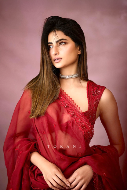 Palak Tiwari in our Surkh Saaz Lehenga Set