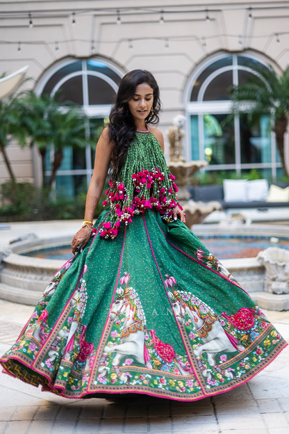 Diya in our Panna Ashwamedha Lehenga Set