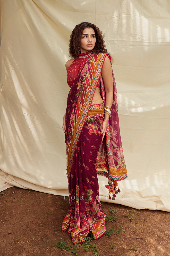 Anupama Parameswaran in our Laalima Pravya Saree Set