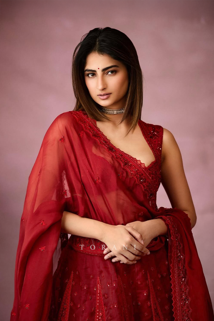 Palak Tiwari in our Surkh Saaz Lehenga Set