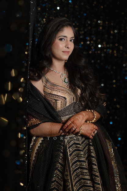 Palak Chandnani in our Custom Gulghast Lehenga Set