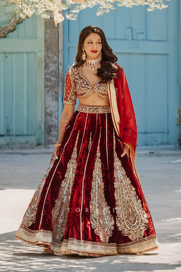 Lavina in our Sindoori Dhwani Lehenga Set