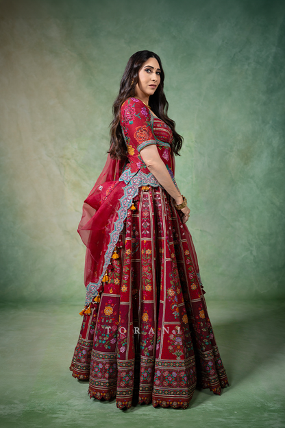 Karisma Kapoor in our Dil Surkh Avora Lehenga Set