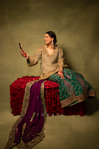 Ashna in our Custom Sabeena Sharara Set