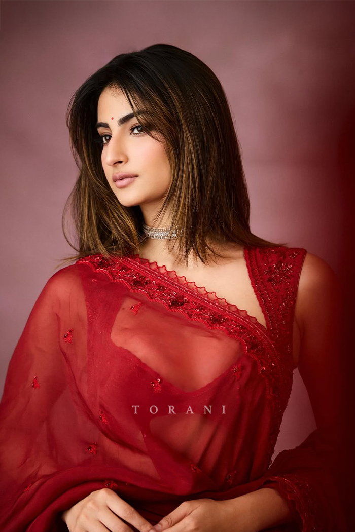 Palak Tiwari in our Surkh Saaz Lehenga Set