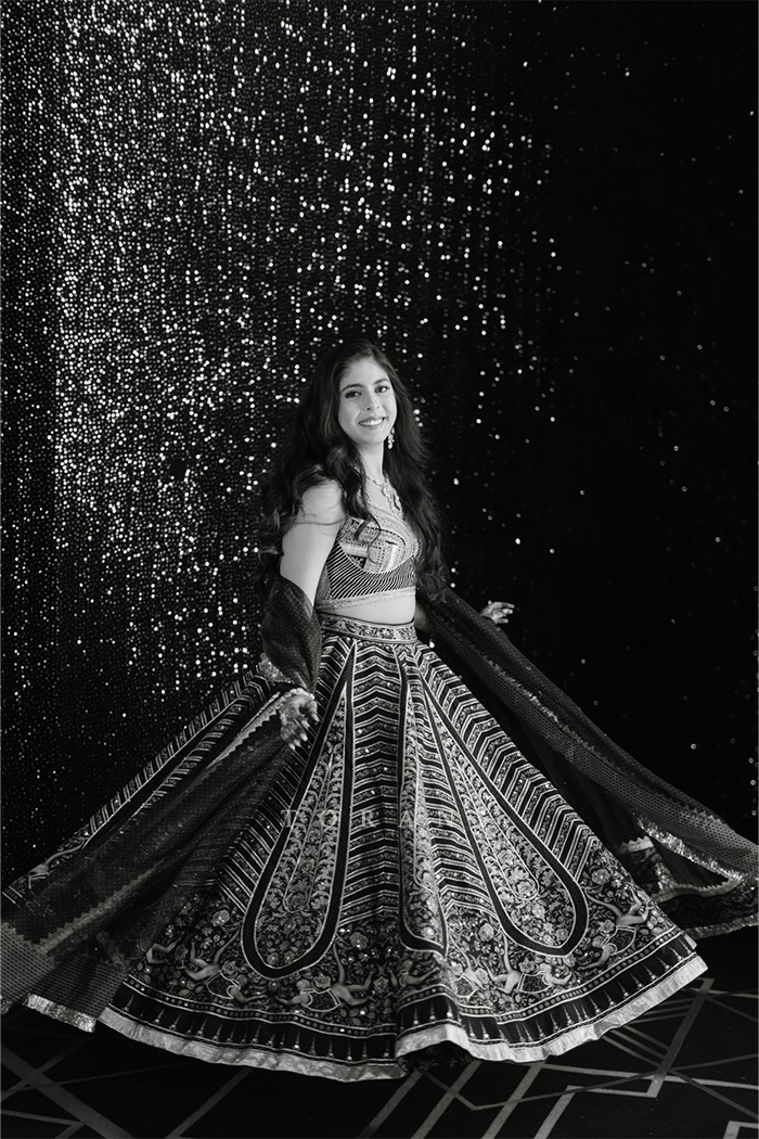 Palak Chandnani in our Custom Gulghast Lehenga Set