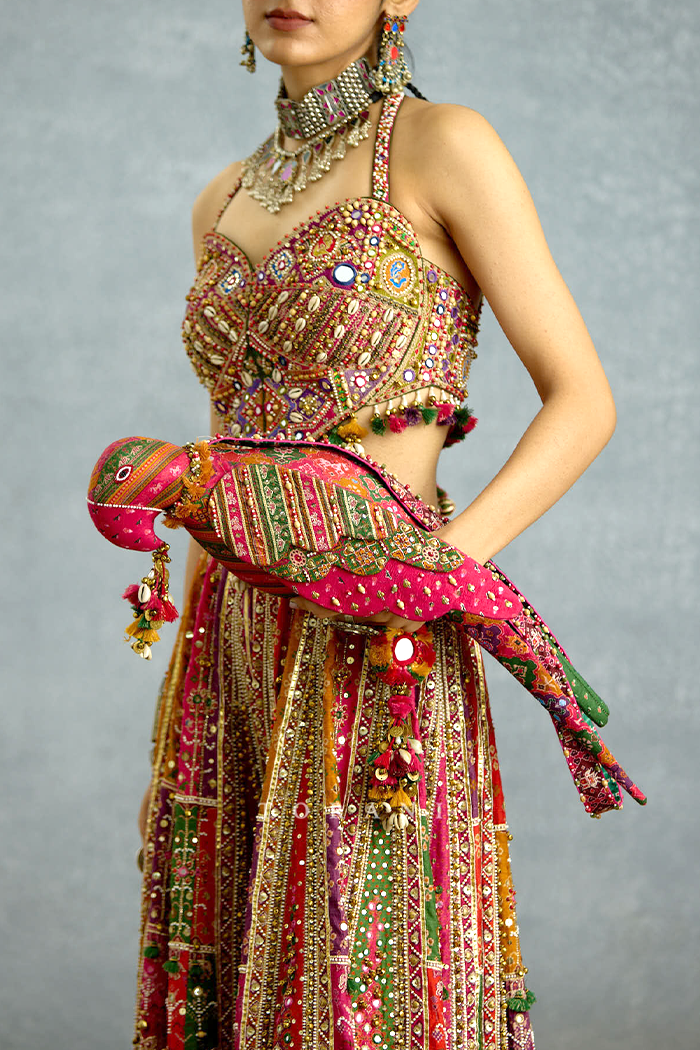 Rangraaga Patola Parrot Potli Bag