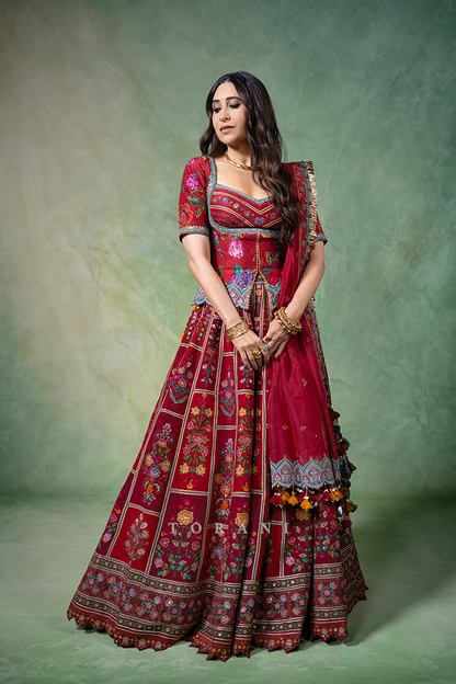Karisma Kapoor in our Dil Surkh Avora Lehenga Set