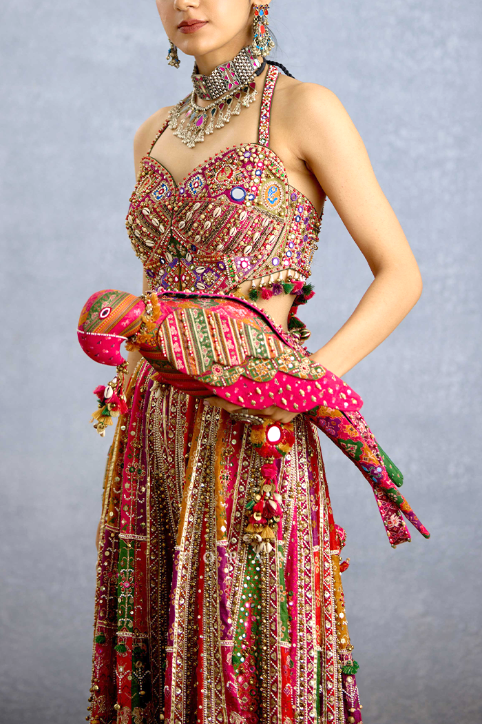 Rangraaga Patola Parrot Potli Bag