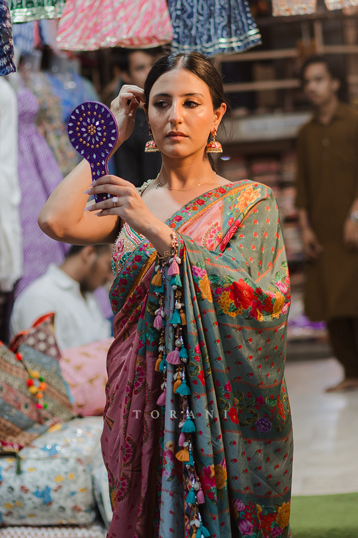 Disha in our Dil Ruba Arsia Azmat Saree Set