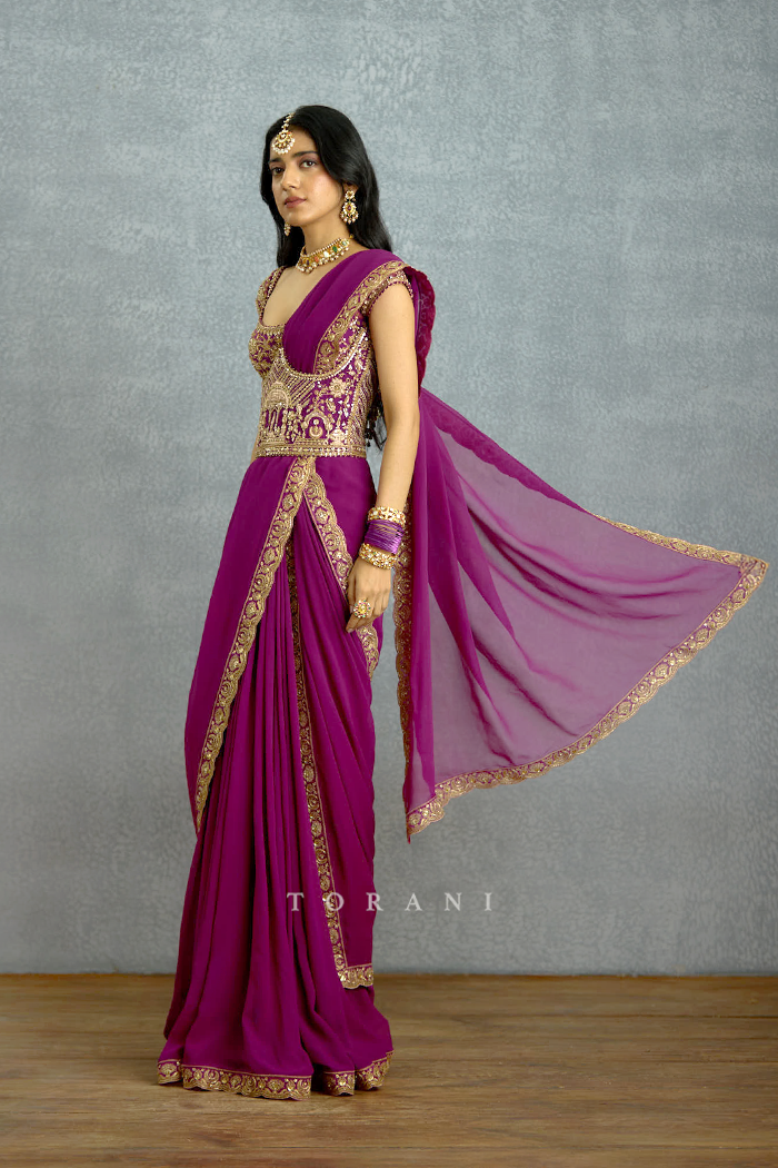 Banafsha Pranitha Saree Set – Bordered