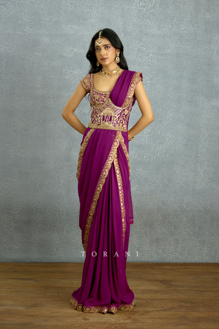 Banafsha Pranitha Saree Set – Bordered