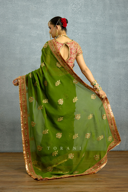 Nauhari Sabz Mumtaz Saree