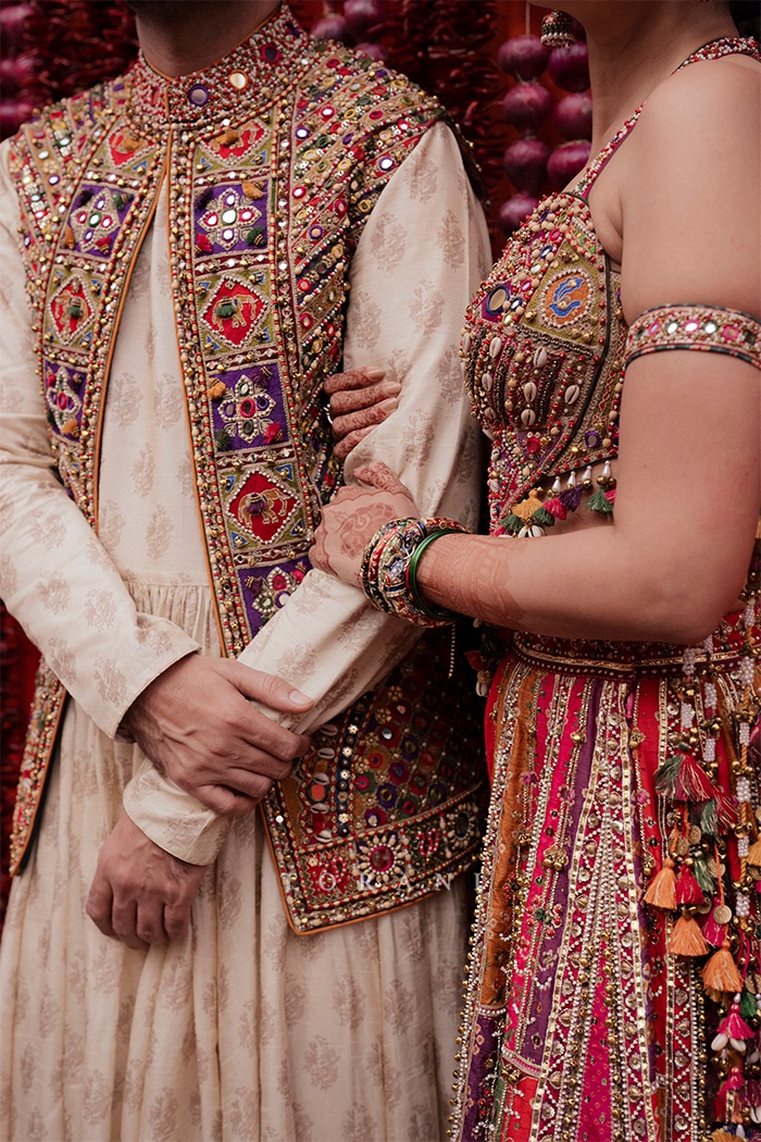 Shruti Bhargava &amp; Shubham Torani in our Custom Patola Set