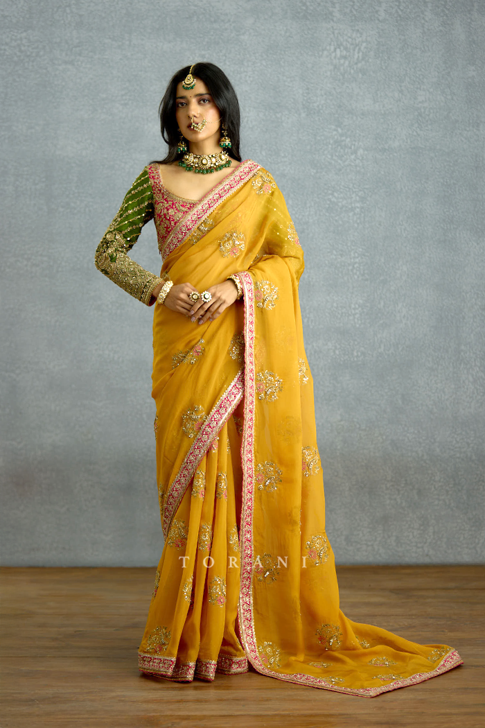 Naargis Zard Naureen Saree