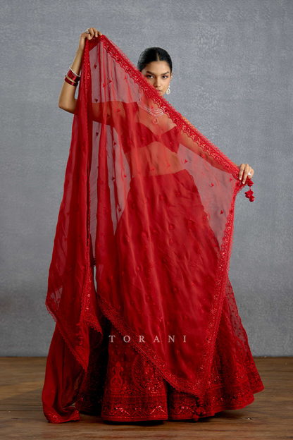 Surkh Saaz Lehenga Set