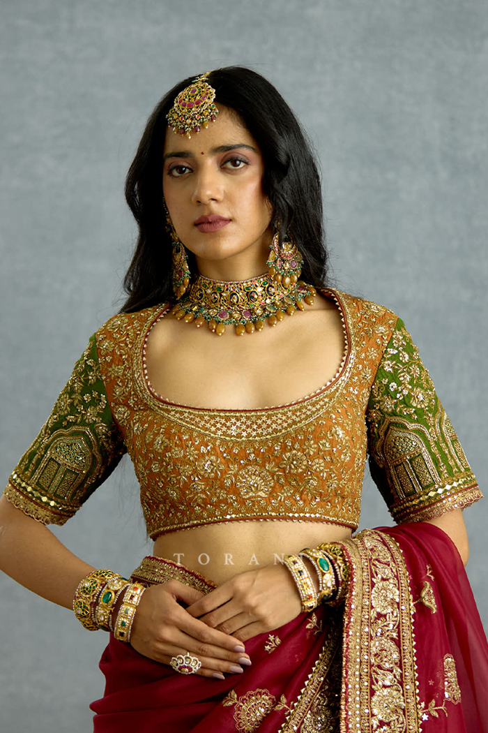 Nuraan Sabz Mehel Blouse