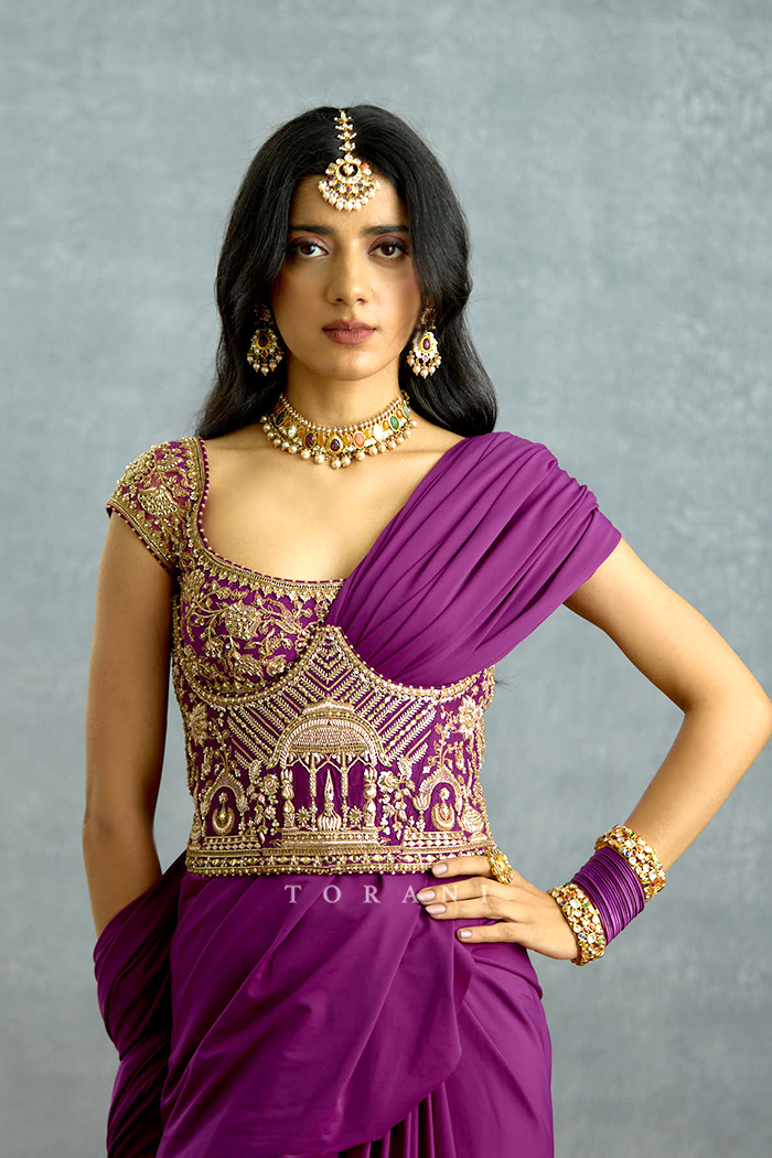 Banafsha Pranitha Saree Set – Bordered