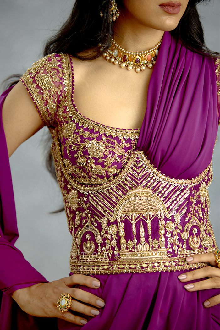 Banafsha Pranitha Saree Set – Bordered