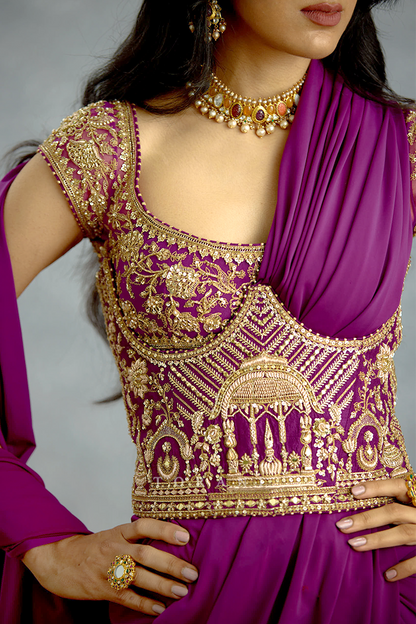 Banafsha Pranitha Saree Set – Bordered