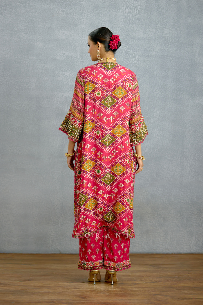 Raktangi Patola Kurta Set