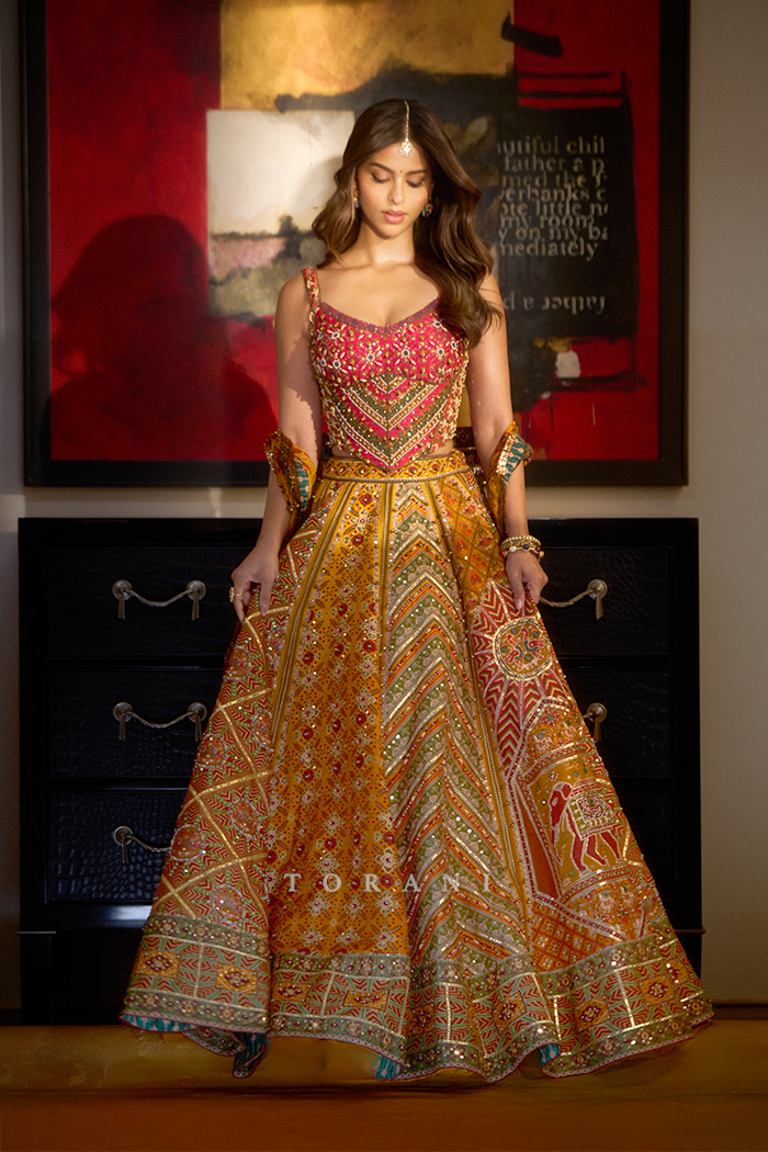 Suhana Khan in our Custom Kanak Dil Meher Lehenga Set