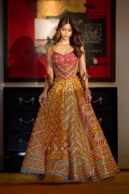 Suhana Khan in our Custom Kanak Dil Meher Lehenga Set