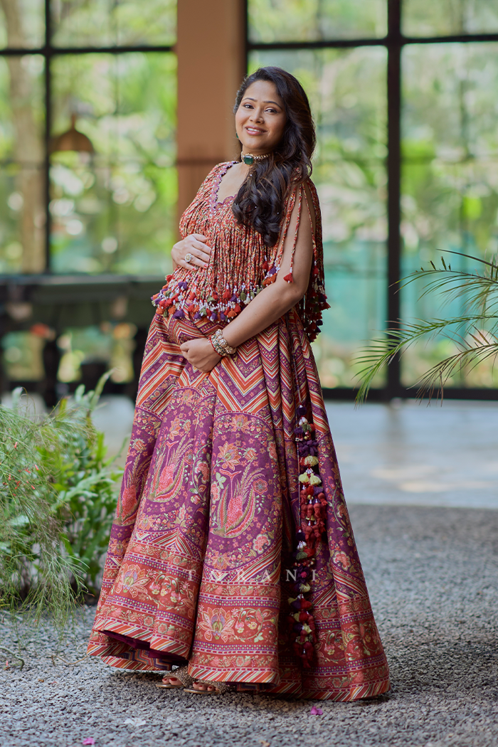 Atlee and Priya in our Laalima Raasya Abhisarika Lehenga Set and Dil Shaad Faris Bandi Set