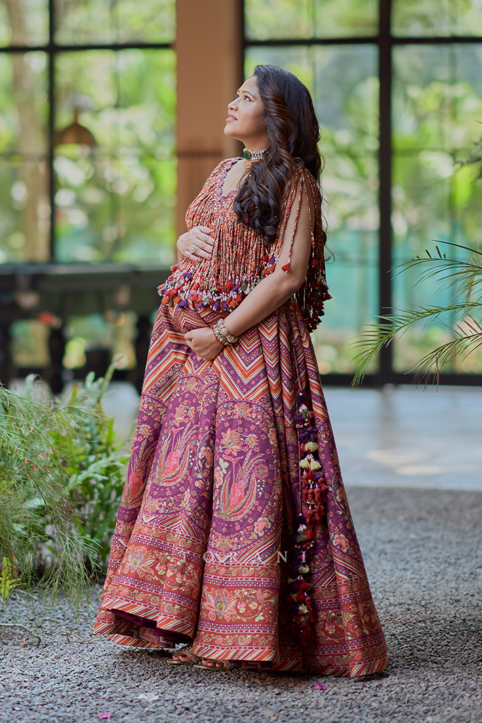 Atlee and Priya in our Laalima Raasya Abhisarika Lehenga Set and Dil Shaad Faris Bandi Set