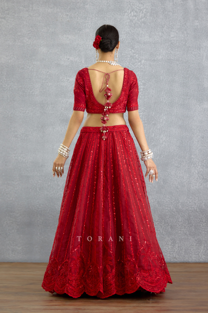 Surkh Wrija Lehenga Set