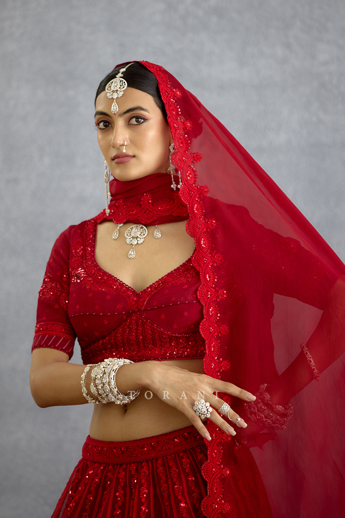 Surkh Wrija Lehenga Set