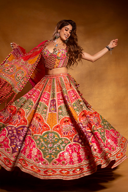 Janhvi Kapoor in our Custom Rangili Dhruvi Drashti Lehenga Set