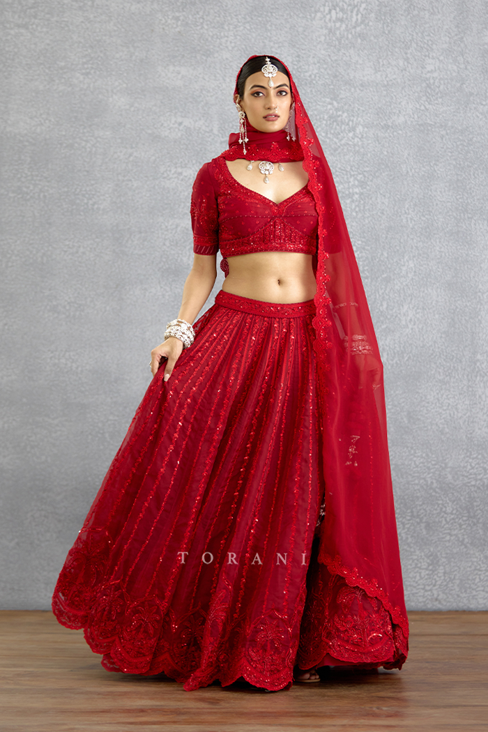 Surkh Wrija Lehenga Set