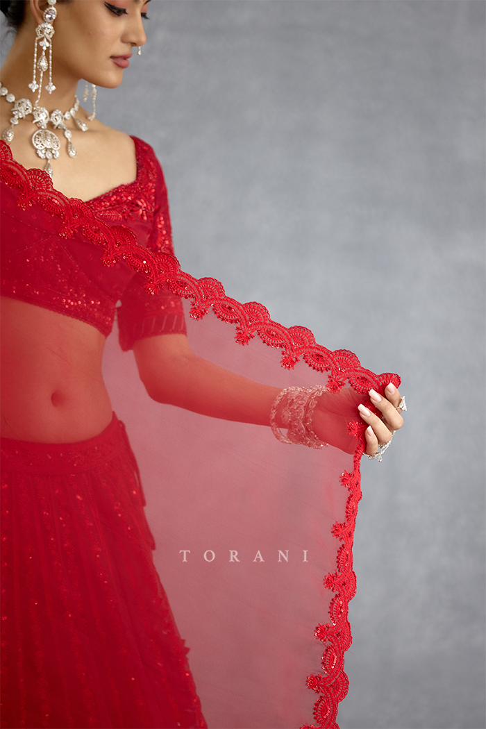 Surkh Wrija Lehenga Set