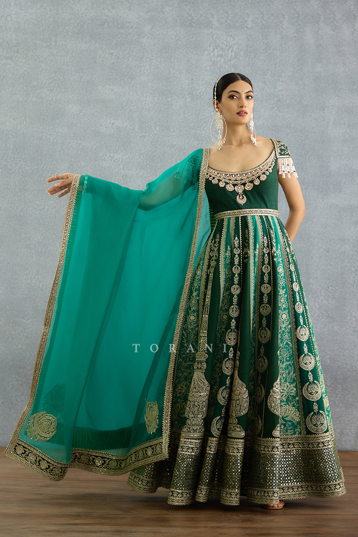 Yashm Azeeza Anarkali Set 5XL / Green Yashm Azeeza Anarkali Set 5XL / Green