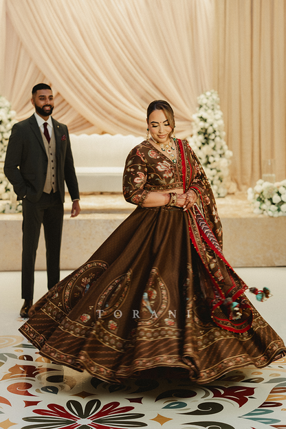 Kajal Dhudwal in our Custom Nisha Padmini Lehenga Set