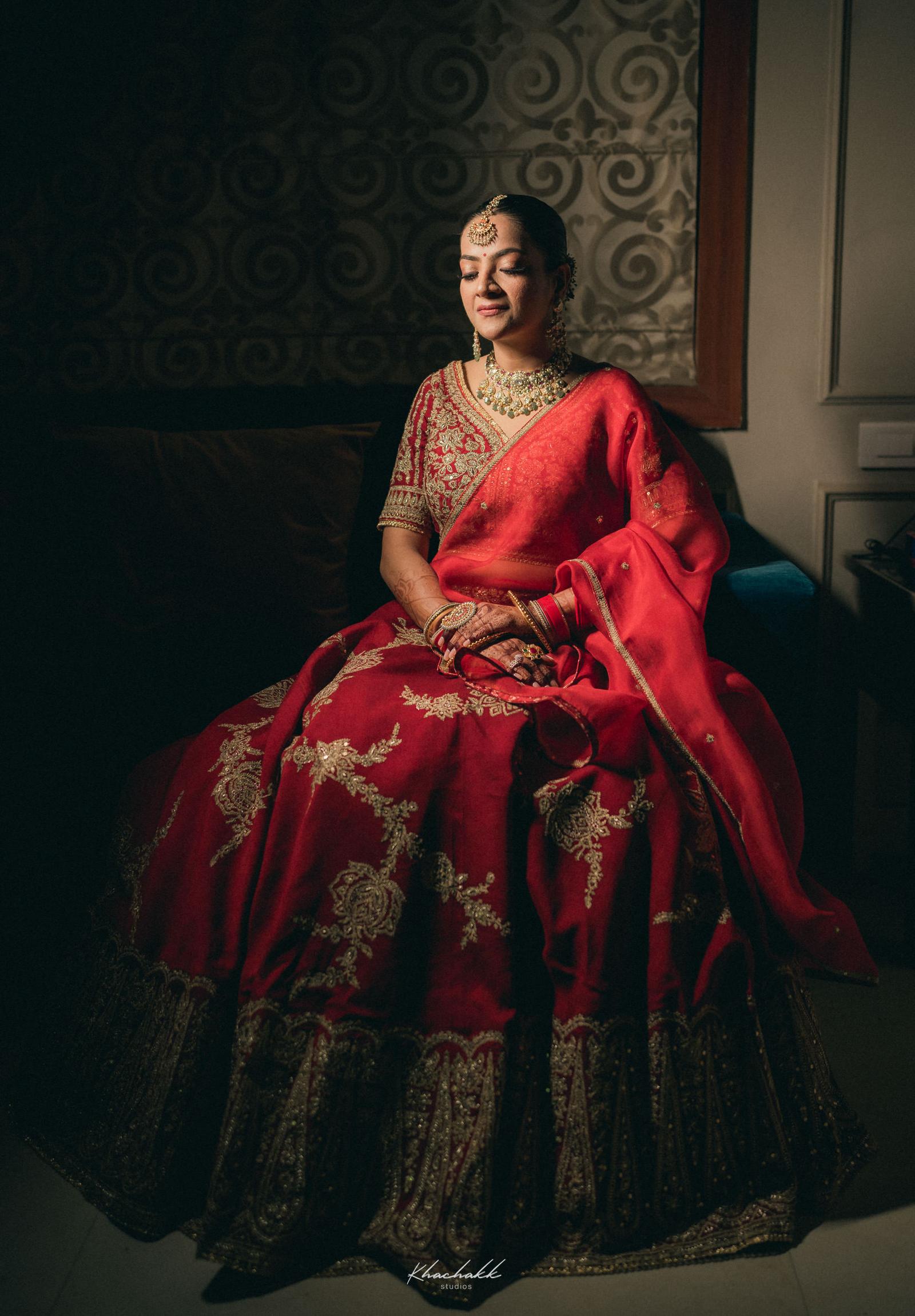 Himanshi In Our Custom Sindoori Arohi Lehenga Set