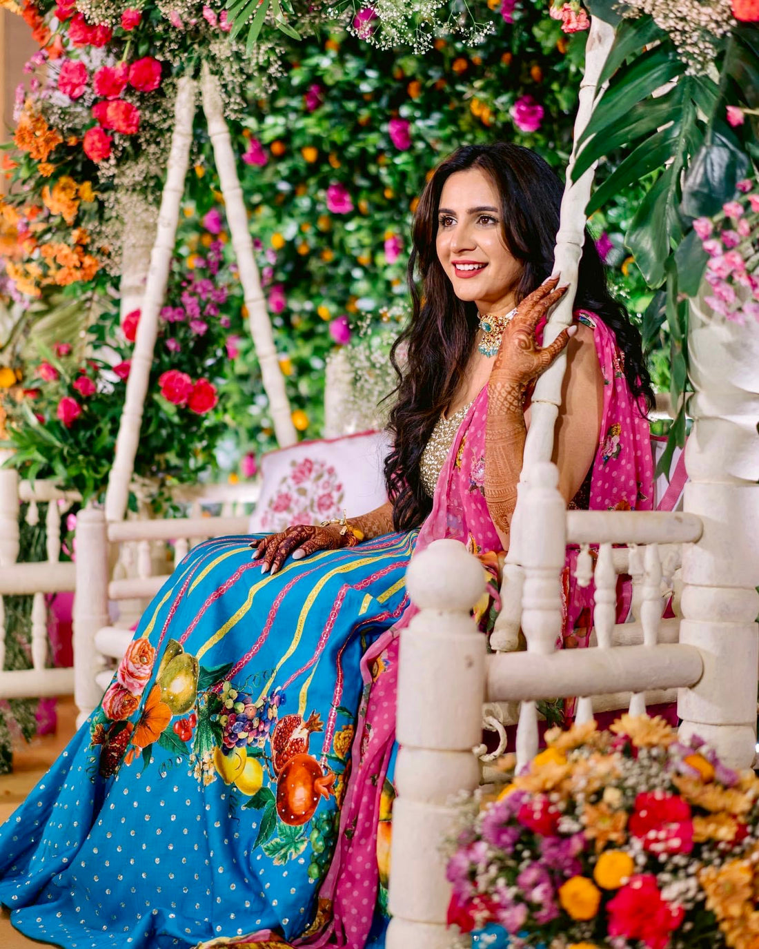 Shikha Bahal in our Firoza Guncha Lehenga Set