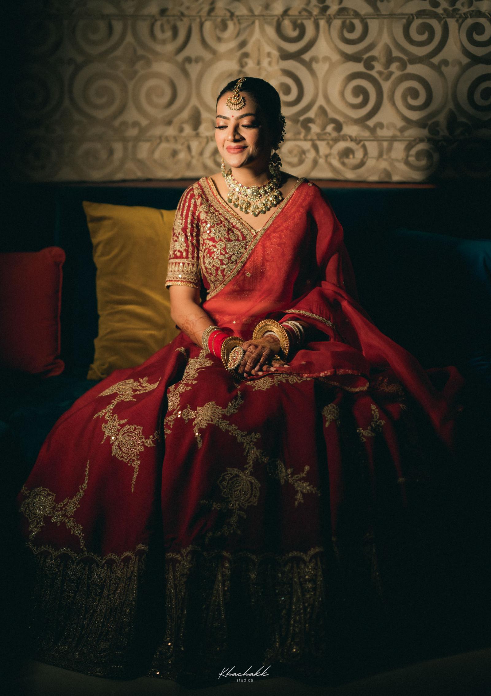 Himanshi In Our Custom Sindoori Arohi Lehenga Set