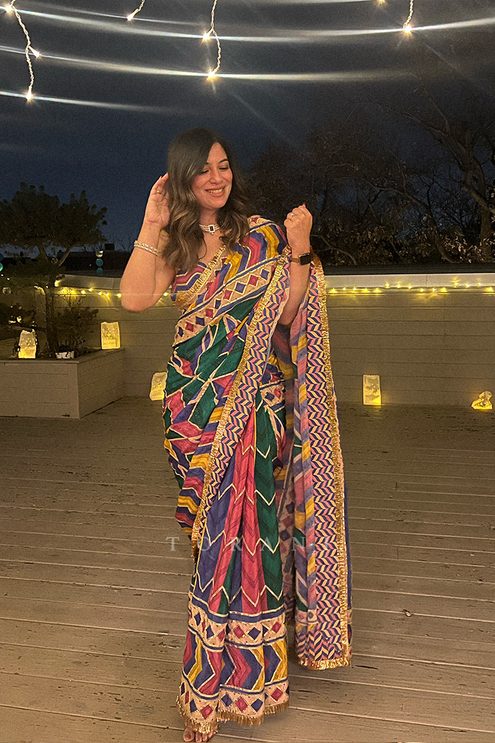 Juhi Tahiliani in our Satrangi Shamiyana Saree Set