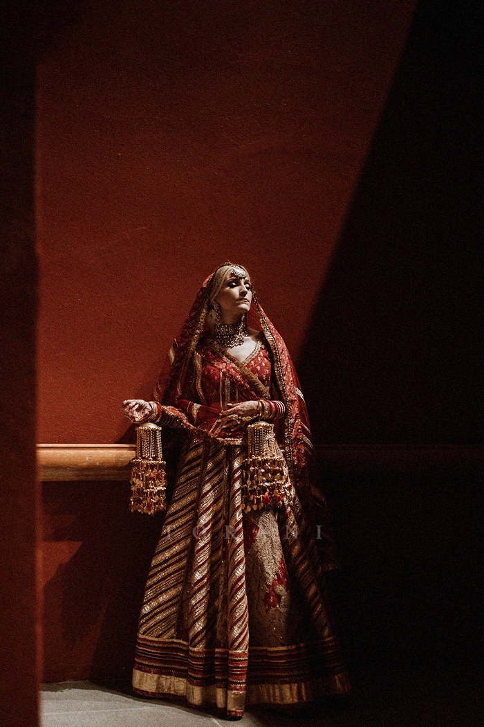 Laura Villarreal in our Sindoori Arunima Lehenga Set